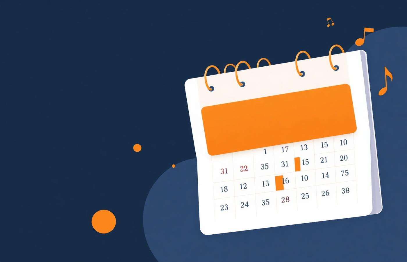 Kalender met muzieknoten